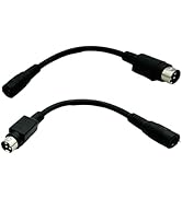 UpperFu 2pcs 4 Pin Mini Din Male to 5.5mm x 2.1mm Female DC Power Extension Cable for CCTV Camera...