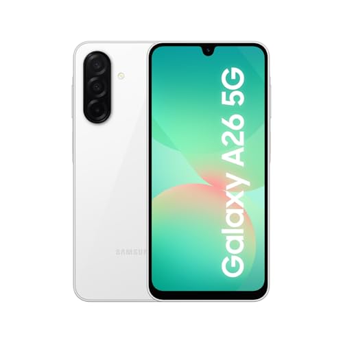 Samsung Galaxy A26 5G 256GB Teléfono Móvil, Inteligencia Alucinante, 6GB RAM, 50MP Cámara, Blanco, Garantía del Fabricante 3 Años + 1 Año Extra