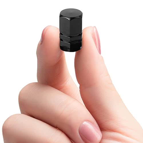 Lot de 4 Bouchons de Valve en Aluminium Noir – vue 3