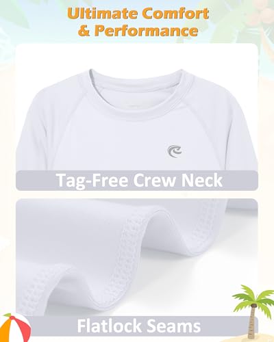 Image of Boys UPF 50+ Swim Shirt Long Sleeve, 1 or 2 Pack Rash Guard Tops