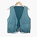 Boys Girls Western Cowboy Dress Up Halloween Party Vest Sleeveless Hem Fringe Tassel Waistcoat