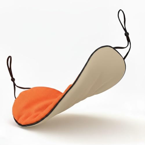 無重力 アイマスク 超軽量 綿100 睡眠用 耳掛け 薄型 洗える 温冷両用 快眠 目の疲れ 安眠 冷感 温感 眼精疲労 グッズ 遮光 旅行 携帯 おやすみ (ベージュ/オレンジ)