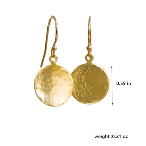 Gold Disc Dangle Earrings for Women Hammered Disc Earrings Silver Drop Earrings Fashion Minimalist Jewelry3