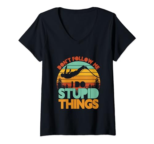 I Do Stupid Things | Deportes extremos | Bungee Jumping Camiseta Cuello V
