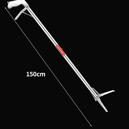 Schlangenzange, 150 cm extra langes Schlangengreifwerkzeug, zusammenklappbare Reptilienschlangenzange, Schlangenfangstab aus Edelstahl, Schlangen- und Reptilienhaken 1,5M gerader Clip