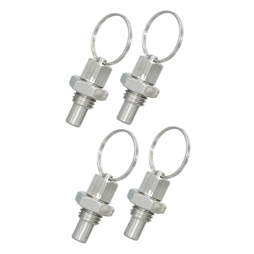 HOLIDYOYO 4 piezas Pasador de Bloqueo Inoxidable con Resorte y Anilla de Tracción Unidades Accesorio Mecánico Resistente y Duradero para Maquinaria Industrial y Automoción