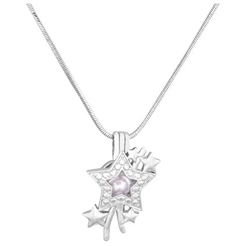 Africanbeads Shinning Star Cage Pendants White Gold Silver Plated Beads Hollow Locket Love Wish Best Gift for Women Cover