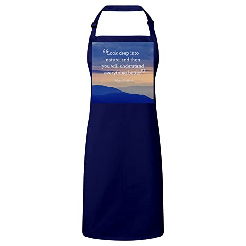 Tablier cuisine premium navy cadeau idéal Albert Einstein citation