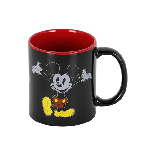Mickey Mouse Face-Taza, Negro, 13 x 9.5 cm