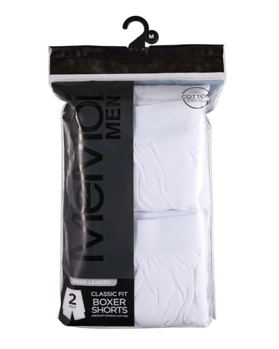 MeMoi 2 Pair Men's Knee-Length Cotton Rich Knit Boxer Shorts4