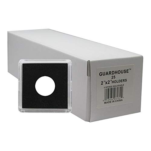 2x2 Coin Holders Box of 25 Guardhouse Snaplocks for 1/10 Ounce Gold Eagles