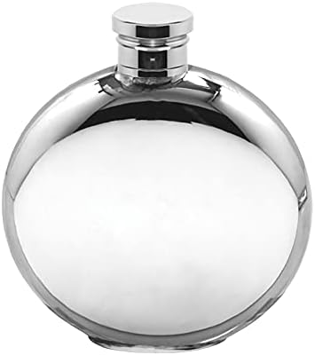 English Pewter Company 4oz Round Plain Pewter Hip Flask [FL241]