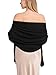 Yetoun Women Shawl Wraps for Evening Dresses, Wedding Shawls Chiffon Scarf Wrap Scarves (Black,79inch×19inch)