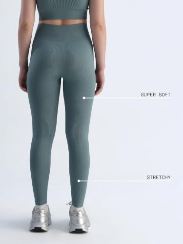 Image of CAVA Seamless Cinched Leggings for Women | High Stretch, Ribbed Waistband, Compression Fit, Moisture-Wicking | Sculpting Activewear Bottoms