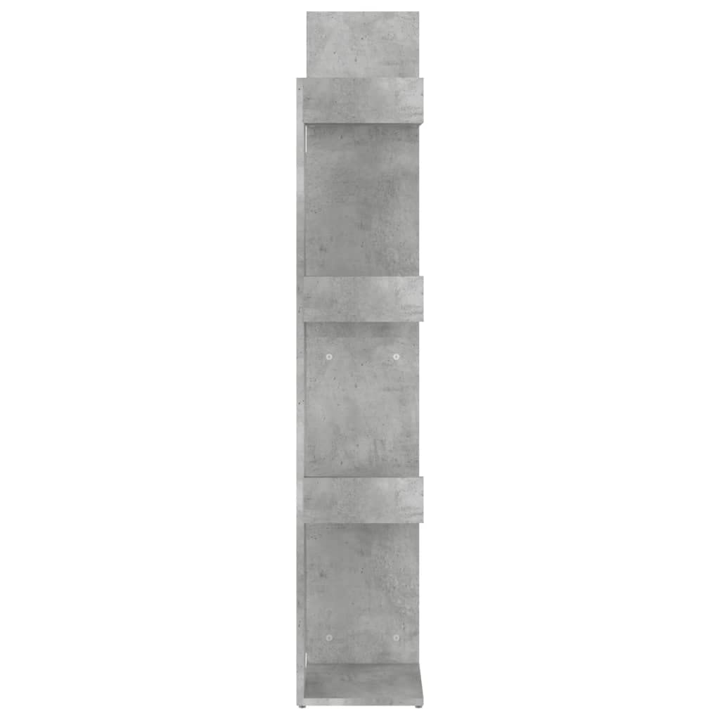Libreria in legno grigio cemento, 48 x 25,5 x 140 cm, divisorio per soggiorno, ufficio, cameretta dei bambini, con 8 scomparti, stabile scaffale