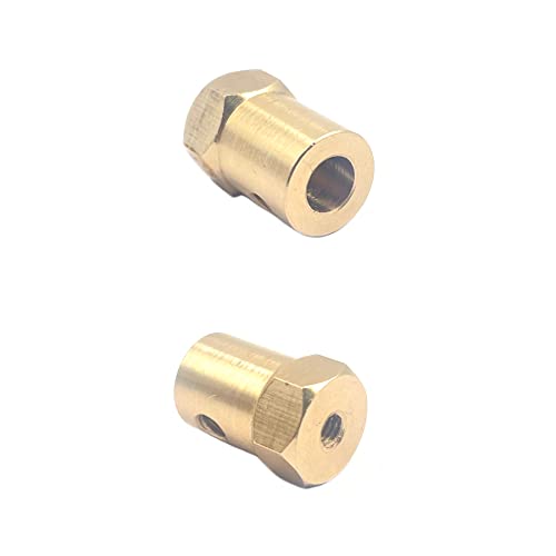 10 Stück 3.17mm Messing Sechskantwellenkupplung Motor Flexibles Kupplungsgelenk für Gleichstrommotorwelle, Roboter, Modellautoreifenwelle