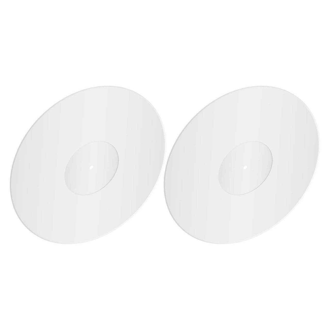 2 Pezzi Tappetino per Giradischi Acrilico Bianco Antistatico e Resistente per Dj e Appassionati di Musica Elettronica