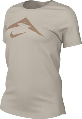 Nike W Nk DF Trail tee Top, Lt Orewood Brn, Extra-Large Mujeres