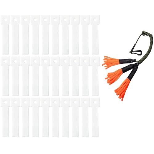 v cool livat 30 pcs White Deer Urine Wicks Scent Absorbing Dispenser Buck Lure Attractant Wicks for Hunting Hanging Doe Estrus Pee Wick Rut Drag Scent Applicators