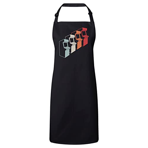 Tablier de cuisine noir rétro gaming borne arcade jeux vidéo premium
