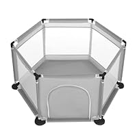 Supernic Baby Playpen Large Playpen Portable Child Safety Yard Activity Center with Basketball Hoop Toddler Fence with Breathable Mesh Extra Large Play Yard