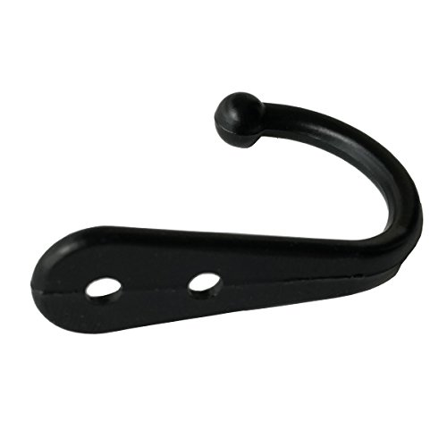 24 Pieces Coat Hooks Wall Mounted Robe Hook Single Coat Hanger No Scratch and 50 Pieces Screws (Black)