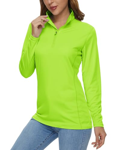 MAGCOMSEN Womens Long Sleeve Tops Quarter Zip UPF 50+ Golf Shirt Rash Guard