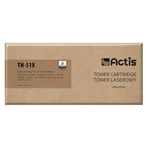 Actis Toner Th-51X pour Imprimante HP, Remplacement HP 51X Q7551X; Standard; 13000 Pages; Noir.