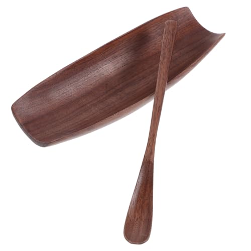 QUMIIRITY 黒胡桃木製茶則 茶道具用禅意実用茶匙 軽量携帯可能 お茶愛好家向け多用途ティースプーン 家用贈答用