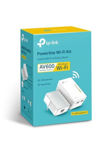 Image of TP-Link AV600 300Mbps Powerline Wi-Fi Extender Starter Kit - Powerline Adapter with WiFi, WiFi Booster, Plug & Play, Power Saving, Expand Both Wired and WiFi Connections (TL-WPA4220 KIT)