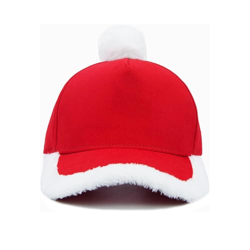 Basecap Weihnachten für Damen Herren, Lustige Plüsch Baumwolle Santa...