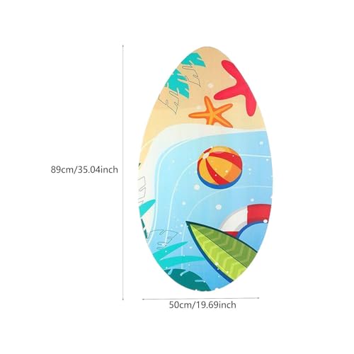 QSTDGVPW Skimboard Wooden Skim Board 35 inch Shallow Water Easy Gliding Beach Sand Sliding Surf Board for Boys and Girls Kids Adults