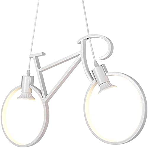 Lámpara colgante de bicicleta blanca E27 moderna y minimalista de techo