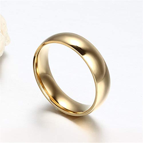 Image of El Regalo Solid Stainless Steel 6mm Plain Classic Band Ring Comfort-Fit for Men Women- Anti Tarnish /Waterproof Plain Dome Stacking Simple Rings Bands Thumb Finger Ring