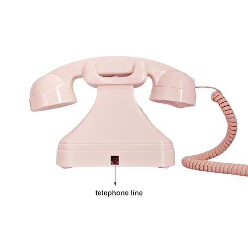 Téléphone fixe filaire rose de qualité supérieure style vintage