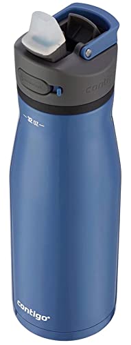Image of Contigo Ashland Chill Stainless Steel Water Bottle with Leakproof Lid and Straw, 32 oz, Bluecorn