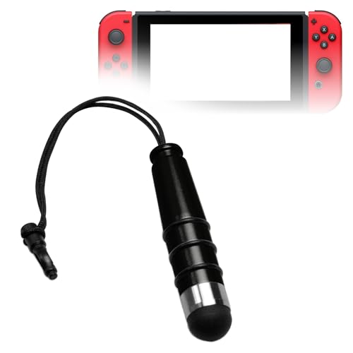 Image of BoxWave Stylus Pen Compatible with Nintendo Switch - mini Capacitive Stylus, Small Rubber Tip Capacitive Stylus Pen - Jet Black