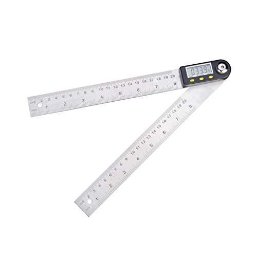 BUKODAZ 2 en 1 0-200mm / 300mm medidor de buscador de ángulo digital electrónico de acero inoxidable regla de ángulo transportador inclinómetro goniómetro