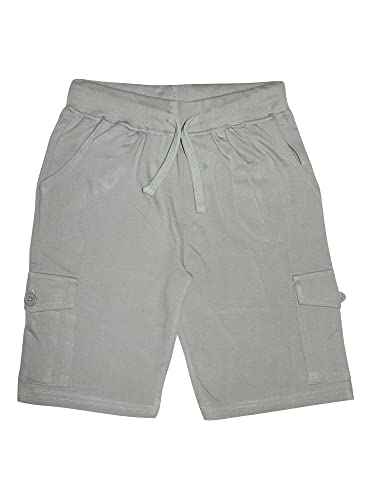 Image of KiddoPanti Boys Knit Solid Cargo Shorts | 100% Cotton | Comfortable Rib Waistband | 2 Front Pockets & 2 Cargo Pockets | Sport Bermuda Half Pant for Boys