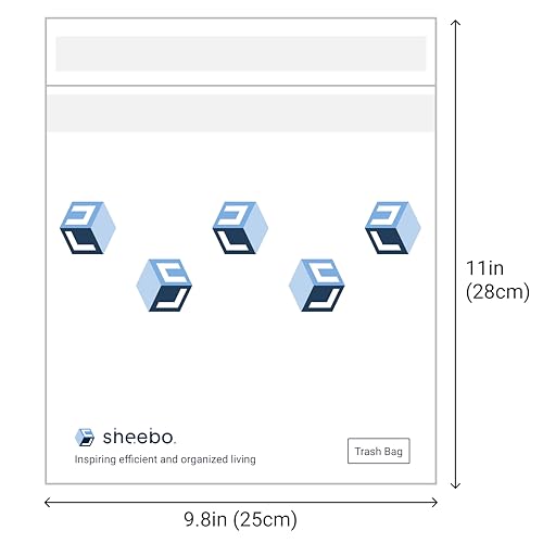 Image of Sheebo 12 pcs Easy-Attach Stick-On Adhesive Disposable Car Trash Bag - Durable Leakproof Litter Bags for Cars, Kitchens, Office, Desktop, Camping, RVs