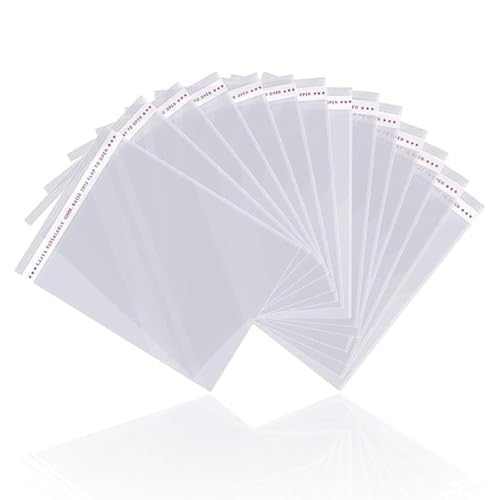 100 Pcs A3 Clear Self-Sealing Cellophane Bags for Prints Photos Cards & Artwork Strong Display Sleeves 31 × 46 cm