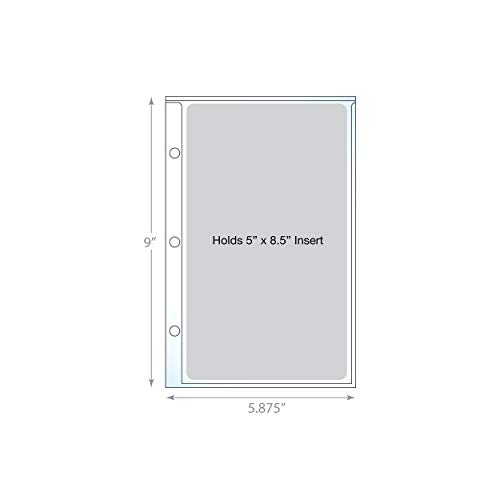 Envypak Mini Binder Page Protector - Holds 5 X 8.5 Inch Sheets - 3 Hole Punched - Pack Of 100 #TOP1