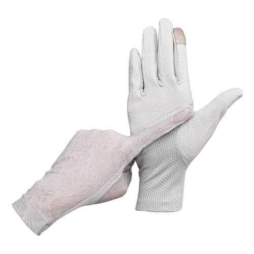 ZSLKDL Sunscreen Gloves for Women's Thin Cycling lace Touch Screen Gloves(Gray)