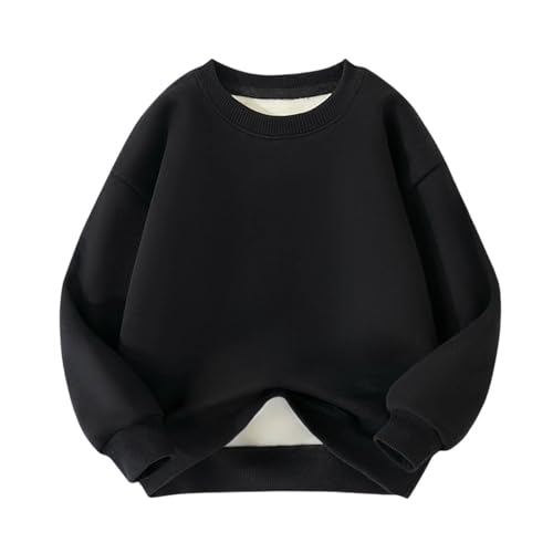 DDAPJ pyju Boys Girls Fleece Sweatshirt Unisex Kids Winter Warm Crewneck Pullover Sherpa Lined Thermal Tops 3-13Years