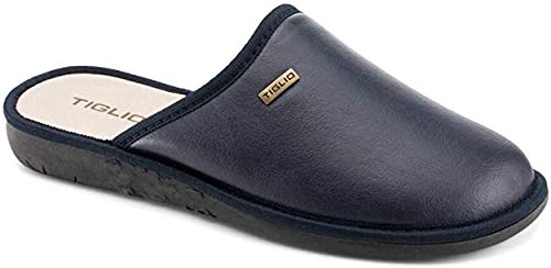 TIGLIO Pantuflas de hombre 854 azul Azul Size: 40 EU