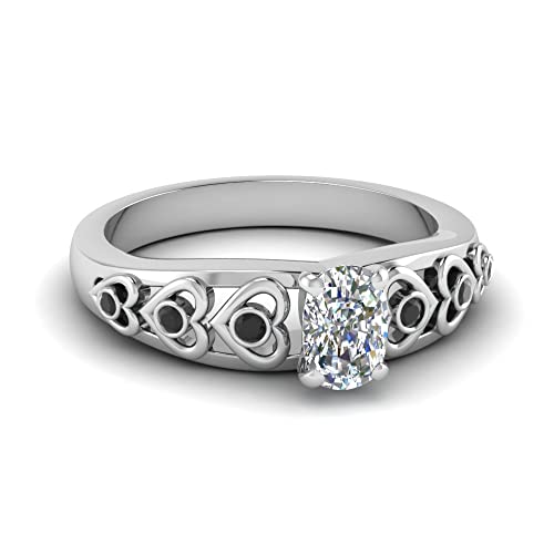 Image of 55Carat Choose Your Gemstone Heart Design Diamond CZ Accent Ring Sterling Silver Cushion Shape Side Stone Engagement Rings Matching Jewelry Wedding Jewelry Easy to Wear Gifts US Size 4 to 12