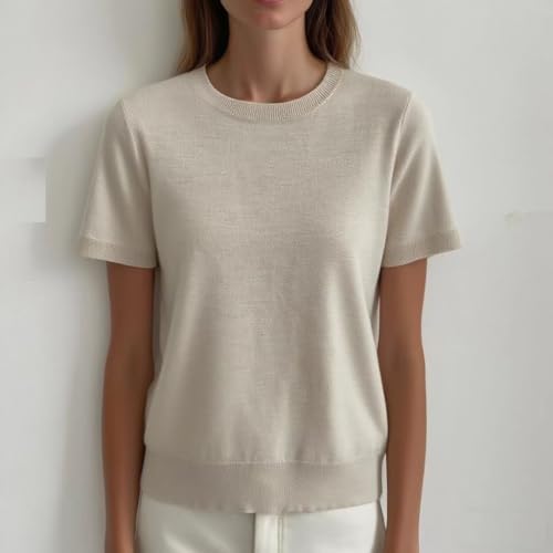 Image of Women's 100% Australian Wool Short Sleeve Base Layer Pullover T Shirt, Lightweight, Casual, Outdoor Travel Style