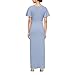 S.L. Fashions Women's Long Empire Waist Mother of The Bride Dress with Side Ruffle & Surplice Neck (Petite and Regular Sizes), Periwinkle, 14P