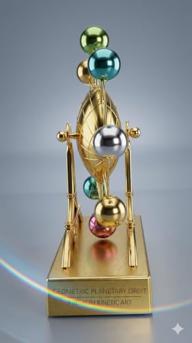 Image of Kinetic Orbital Perpetual Motion Newton Pendulum Physical Science Desk Toy Art for Office Home Decoration Multicolor (Kinetic 2)