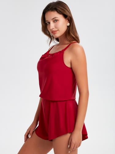 ECUPPER Women one Piece Romper Swimsuit with Short Modest Swim Dress Bathing Suit with Skirt2